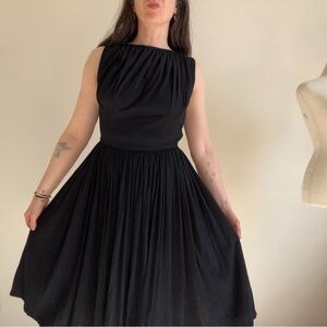 Vintage Minx Modes Black Dress 50s 60s